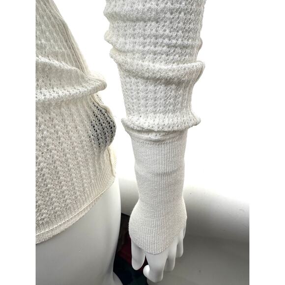 Alexander Wang NWOT White Knit Finely Ribbed smock detail Turtleneck Size M - Picture 10 of 15